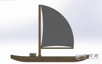 小帆船设计模型主视图