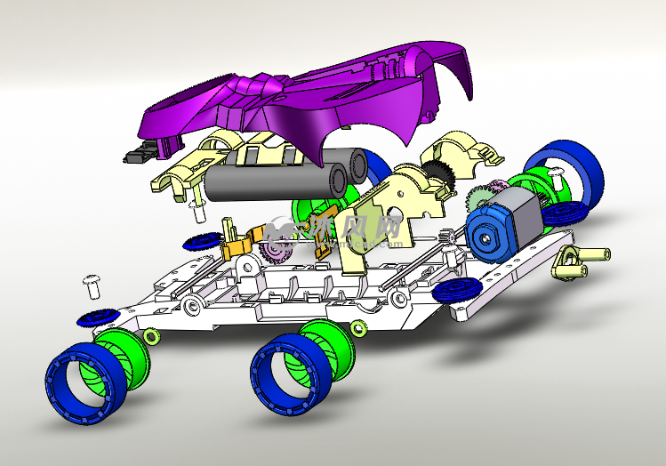 3d赛车全套生产模型(四驱车)