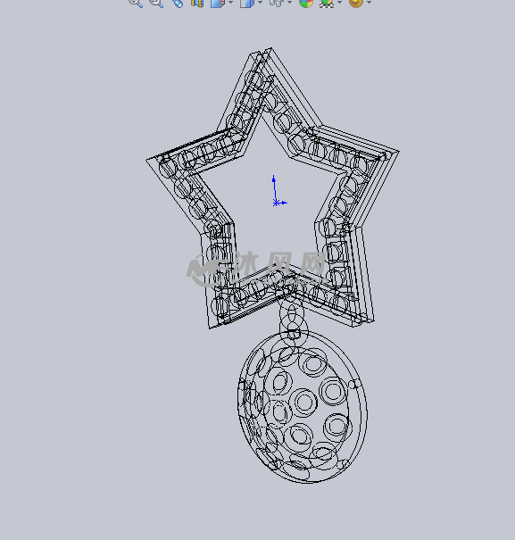 坠星项链环设计模型线性结构图