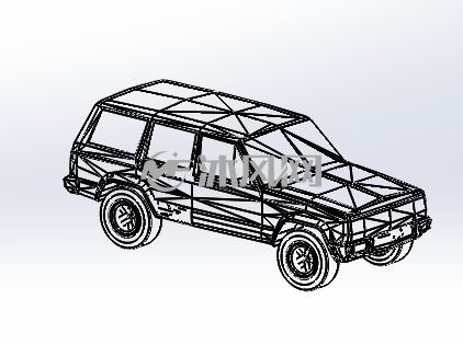 黄色吉普车模型设计 - solidworks交通工具模型下载 - 沐风图纸