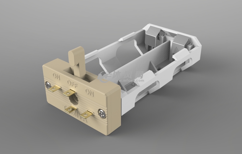 带开关的电池盒设计模型 - solidworks生活用品