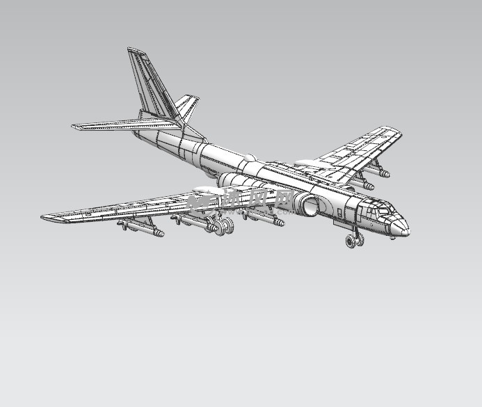 轰6k轰炸机模型结构图
