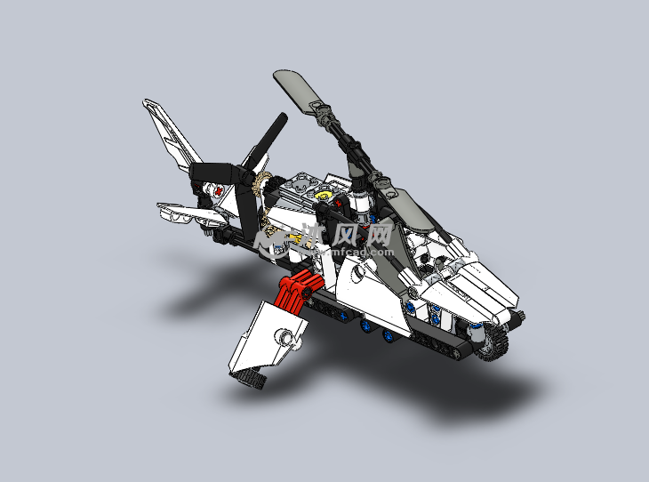 乐高玩具拼图的超轻型直升机设计模型