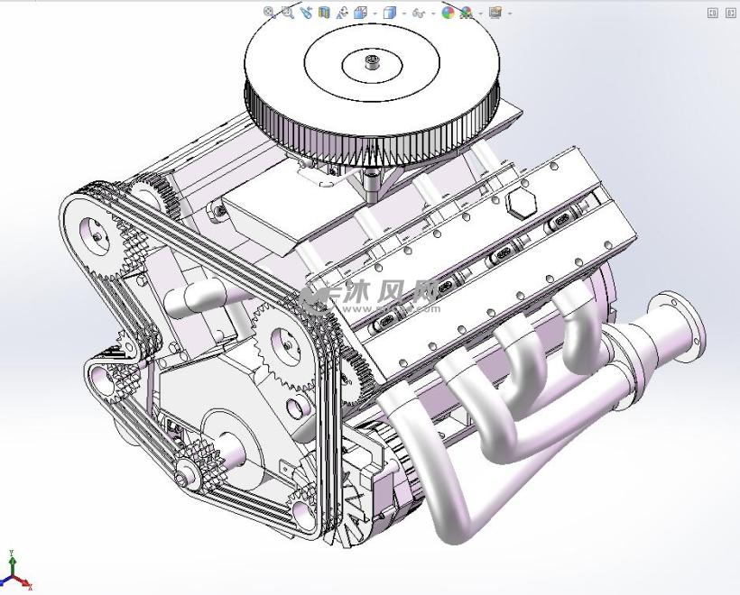 v8引擎发动机详细内部传动模型