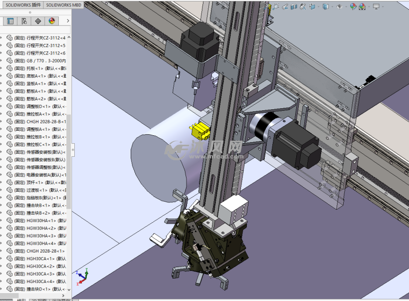 z轴电机齿轮齿条传动机构