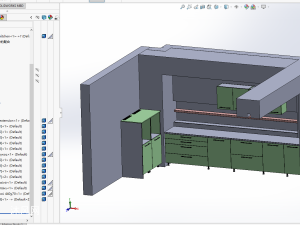 廚房一體櫥櫃傢俱設計模型 - solidworks生活用品類模型下載 - 沐風