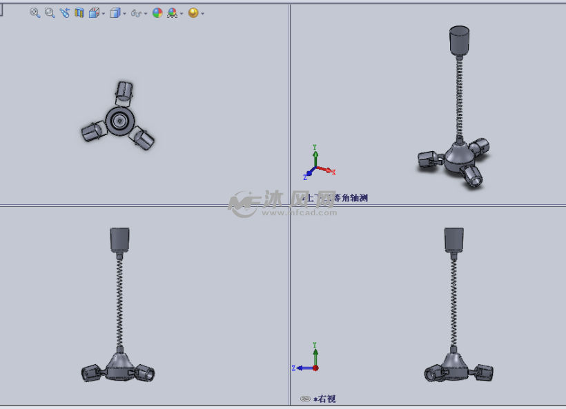 吊灯(灯具)设计模型三视图
