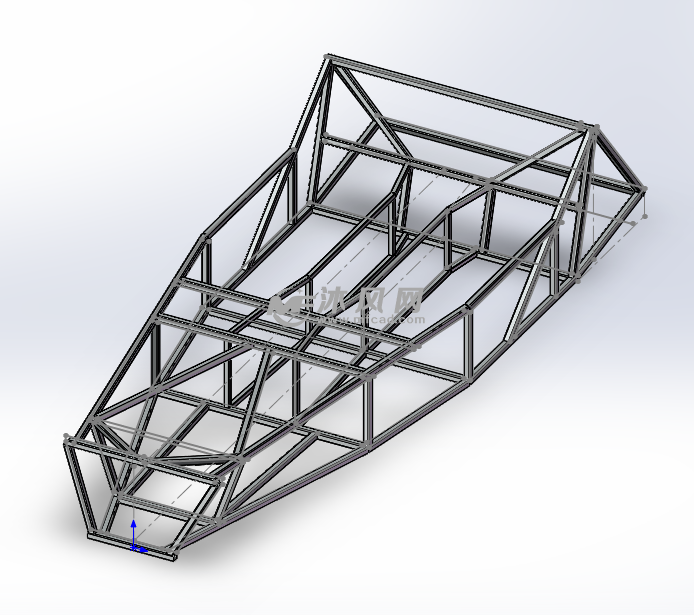locost框架生产模型(方钢管焊接架子) - solidworks底座支架类模型