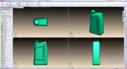 汽油瓶造型模型三视图