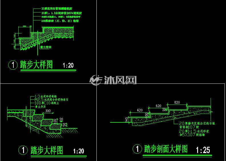 3个踏步大样图