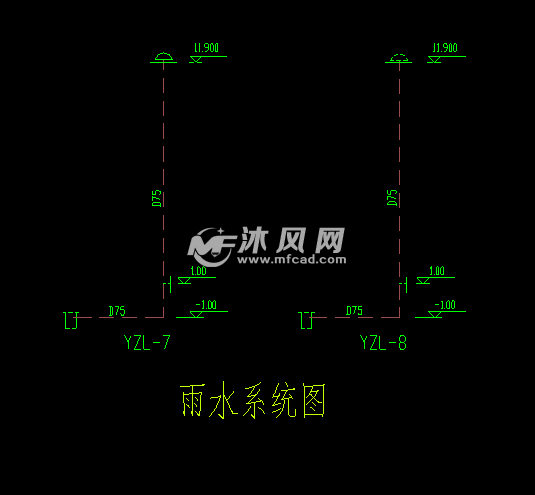 屋面给排水及雨水系统图