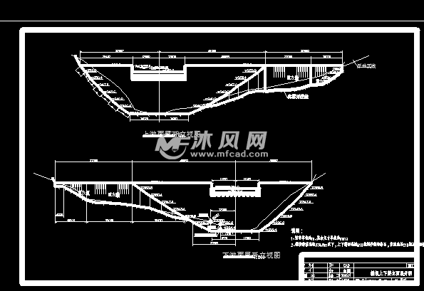 二级生态水电站拱坝施工图 autocad大坝相关图纸下载 沐风图纸