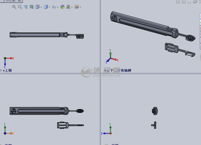 特制的牙刷设计模型三视图
