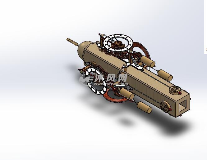 老式钟的内部机括sw模型 - solidworks齿轮与链条模型下载 - 沐风图纸
