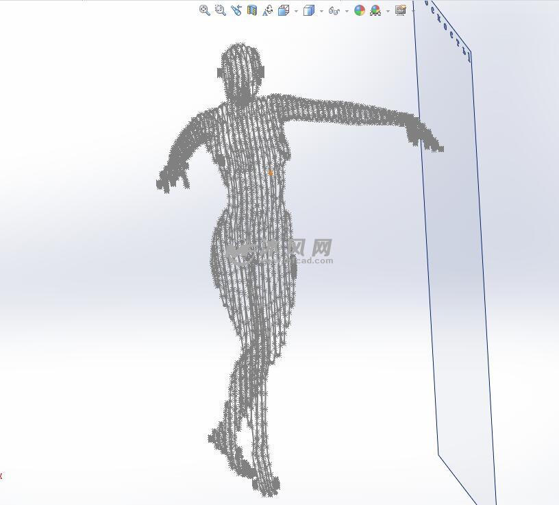 点线组成的美女妇女人类模型