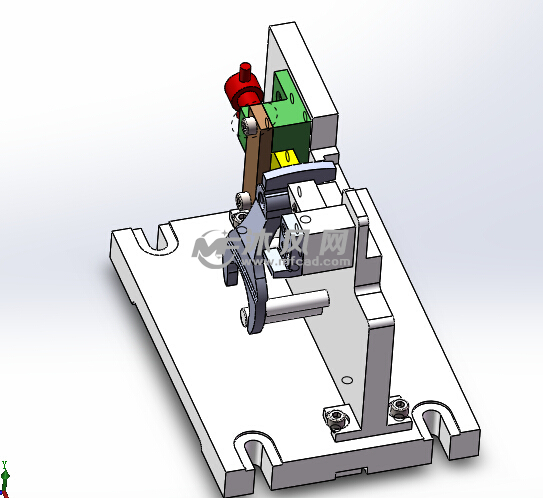 变速器换挡叉铣两端面夹具三维solidworks设计
