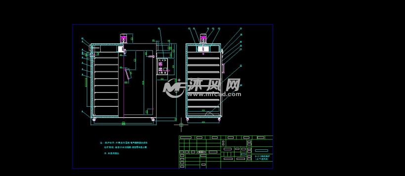 全套柜式烘炉烤炉技术图纸