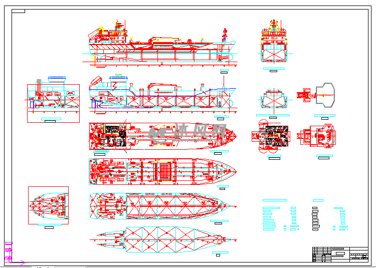 3750dwt油轮总布置图 - autocad船舶机械图纸下载 - 沐风图纸