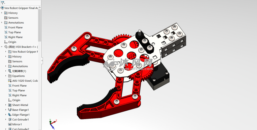 機器人手爪sw設計模型 - solidworks機械設備模型下載 - 沐風圖紙