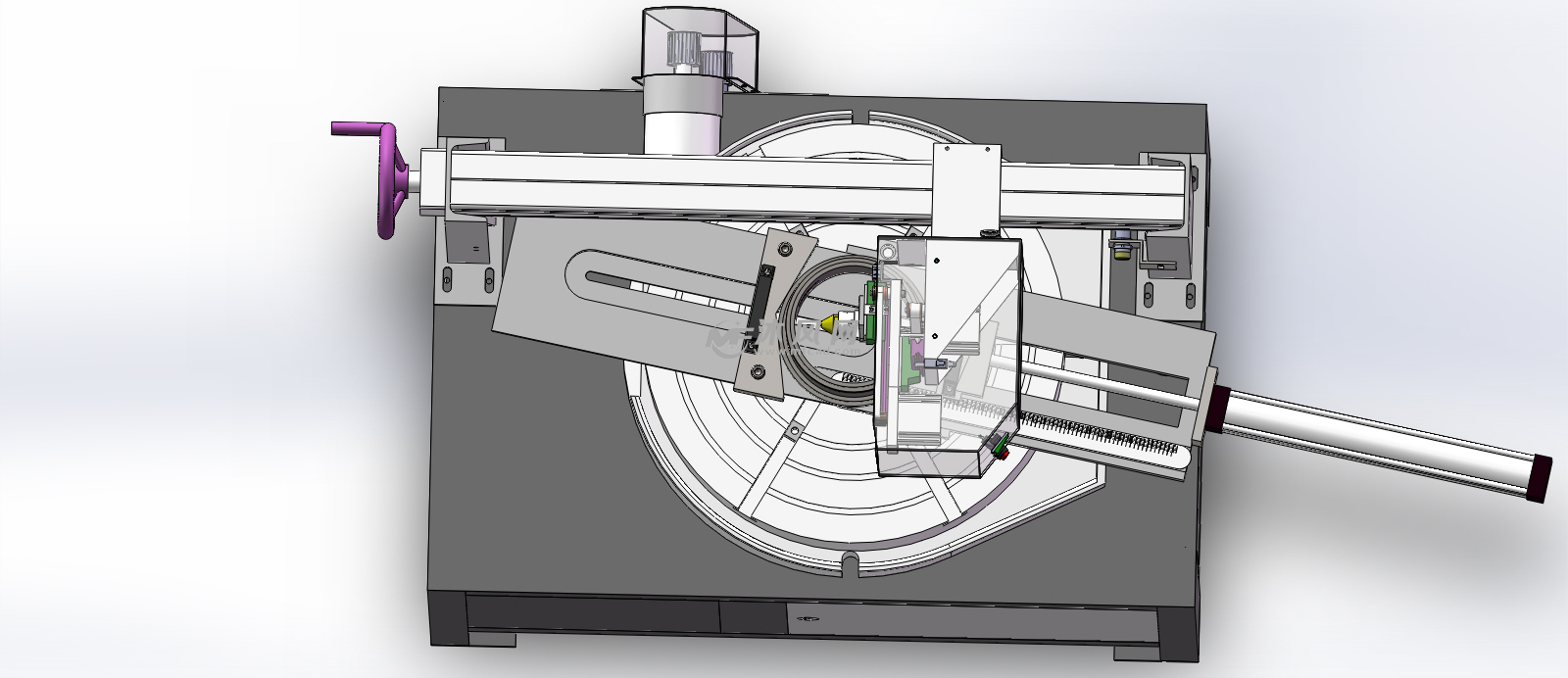 圆内弧面圆周旋转打标机 - solidworks机械设备模型下载 - 沐风图纸