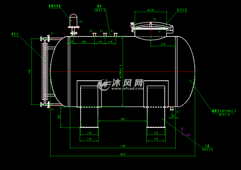 1000l卧式储罐图纸