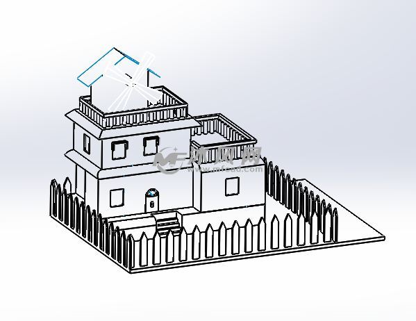 西方住宅房屋模型 - solidworks园林建筑模型下载 - 沐风图纸