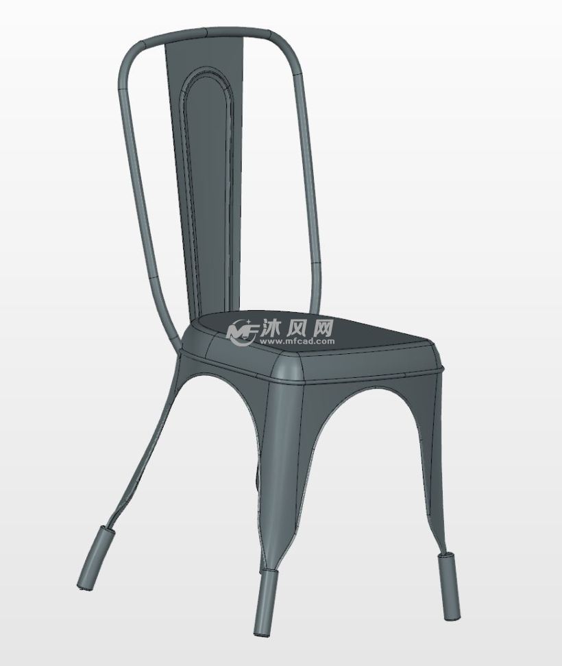 实用靠背椅设计等轴视图