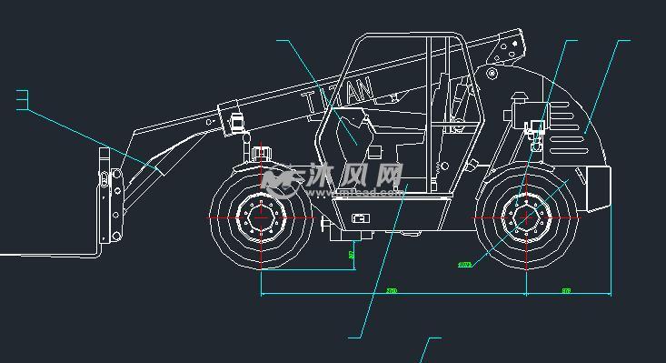 tth30叉车总装图模型 cad模型下载,机械零件,三维模型 沐风图纸
