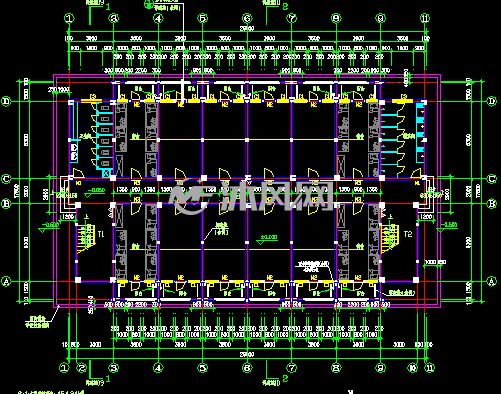 5层框架结构学生宿舍楼建筑设计施工图