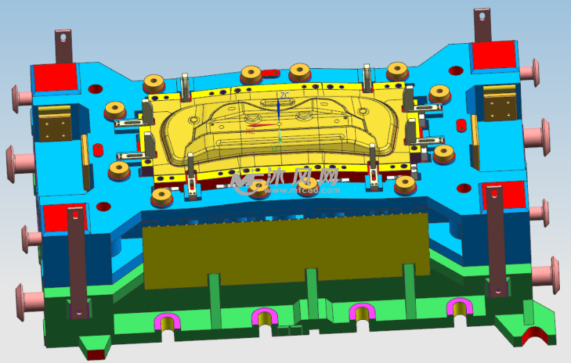 汽车底盘后梁上板拉伸模 - 汽车冲压模具图纸 - 沐风图纸