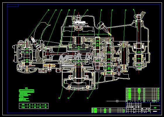 汽车发动机装配图及外形图 - autocad普通工程机械图纸 - 沐风图纸