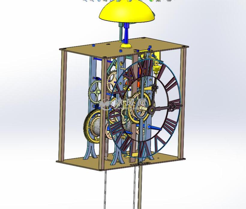 齿轮传动的钟摆吊钟模型