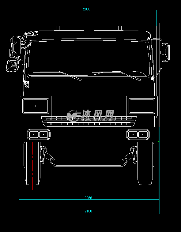 商用货车货车总体设计图纸 autocad普通工程机械图纸 沐风图纸