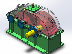 二级斜齿圆柱齿轮减速箱(带仿真)