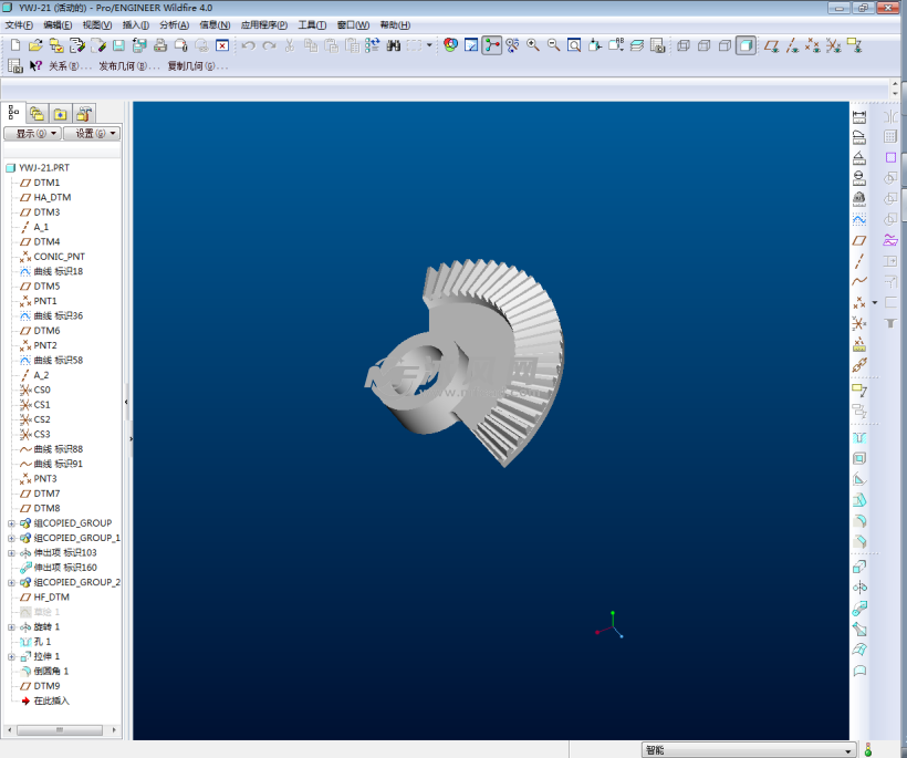 汽车油位计proe三维图