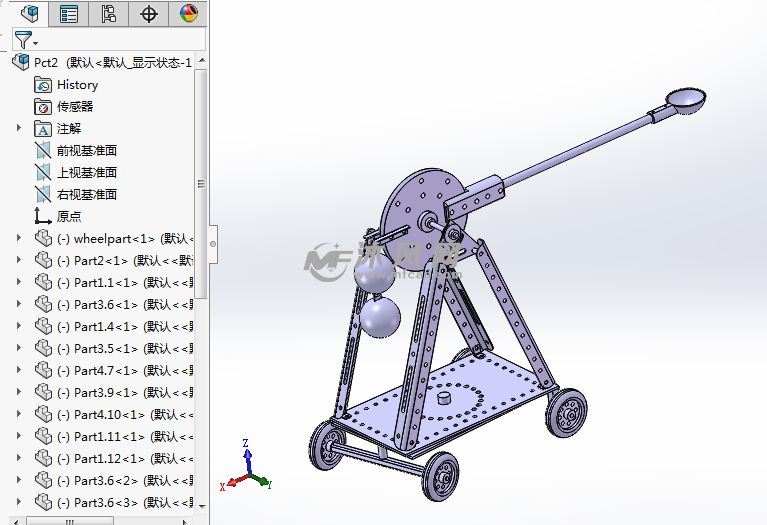弹射机模型设计 - solidworks机械设备模型下载 - 沐风图纸