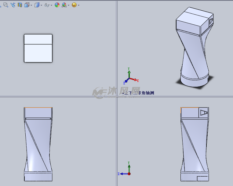 创意结构的水瓶设计模型三视图