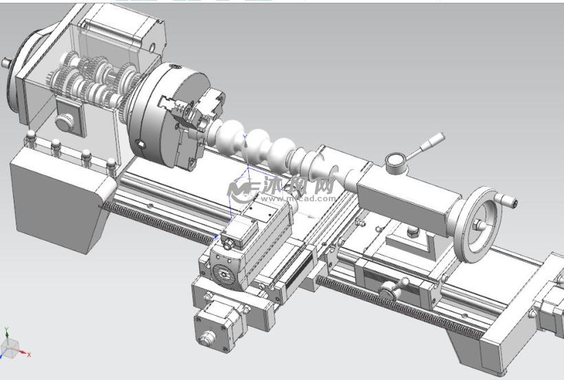 車床cnc帶齒輪傳動模型