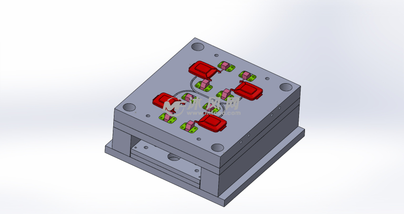 一款注塑模具设计模型图 - solidworks机械设备模型下载 - 沐风图纸
