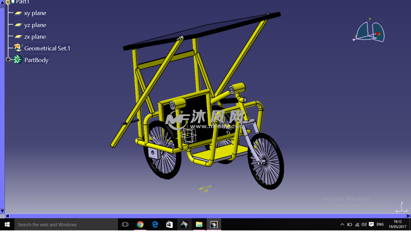 太陽能三輪車 - catia交通工具模型 - 沐風圖紙