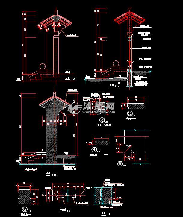 中式古建筑海量施工图集 - autocad园塔楼寺庙施工图下载 - 沐风图纸