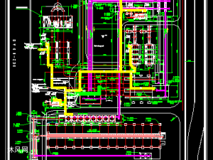 化工廠管線佈置及材料cad圖紙
