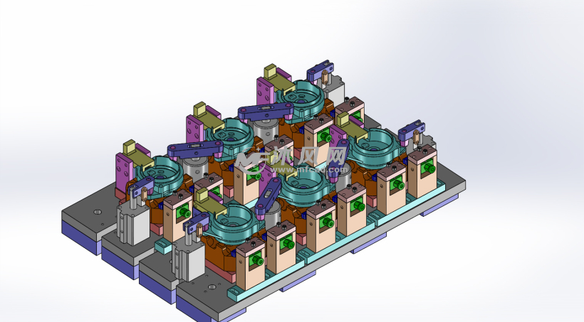 气缸配合压紧角度可调整吹气装置图纸描述一套用于加工中心的工装夹具