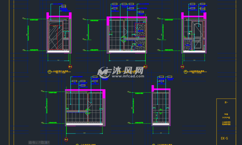 cad图纸 结构图纸 高层建筑插座平面截图 入户,走廊,餐厅立面截图