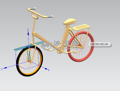 自行车ug模型 - ug交通工具类模型下载 - 沐风图纸