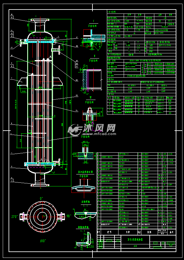 15平方米苯分离塔再沸器 - autocad化工环保设备图纸下载 - 沐风图纸