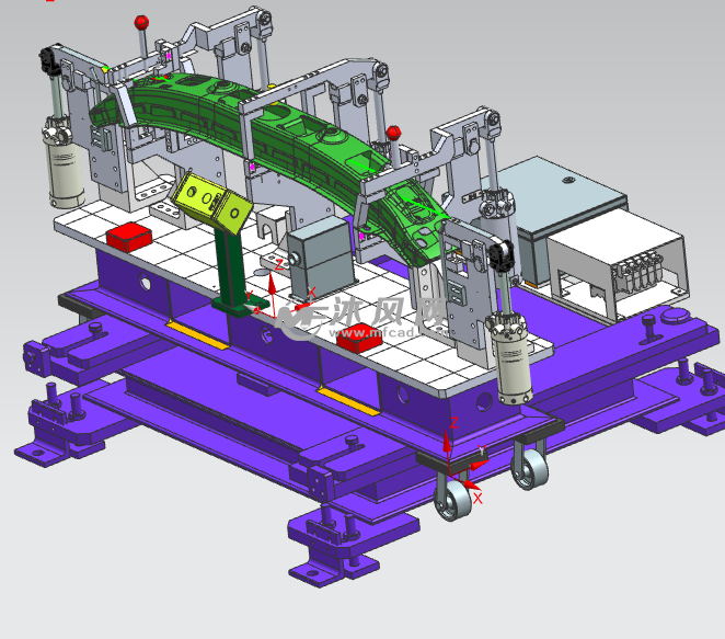 汽车前防撞梁第二工序冲压零件焊接夹具