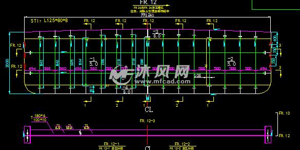 36m趸船横舱壁结构图