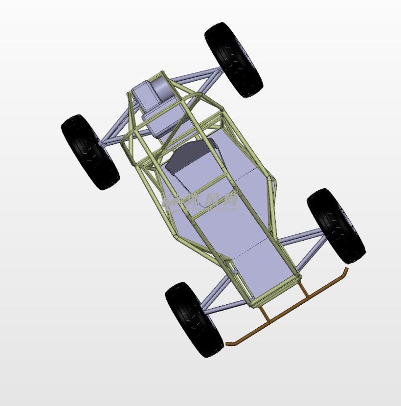 sae全地形车车架组件 - catia交通工具模型 - 沐风图纸