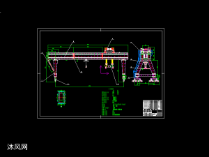 10噸門式起重機總圖 - autocad起重與提升設備圖紙下載 - 沐風圖紙